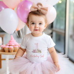 リトルディアファースト誕生日パパーソナライズされたーティ ベビーTシャツ<br><div class="desc">誕生日カスタムプリント女の子の幼児のシャツまたはベビーのボディスーツ。このエレガントデザインは、ボホの花とベビー鹿に囲まれた甘いピンクの水色の1つ。ウッドランドお洒落小さな女の子の誕生パーティーに最適！お子様の名前またはその他の文字を使ってパーソナライズカスタムする。デザインツールを使用して写真、カスタマイズ文字フォントおよび色を追加しユニークて、最初の誕生日Tシャツデザインを作成する。</div>