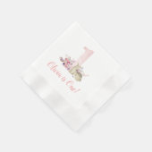リトルディアファースト誕生日パパーソナライズされたーティ 縁ありカクテルナプキン (角)