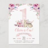 リトルディアファースト誕生日パーティフォト招待状 インビテーションポストカード (正面)