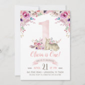 リトルディアファースト誕生日パーティーへの招待 招待状 (正面)