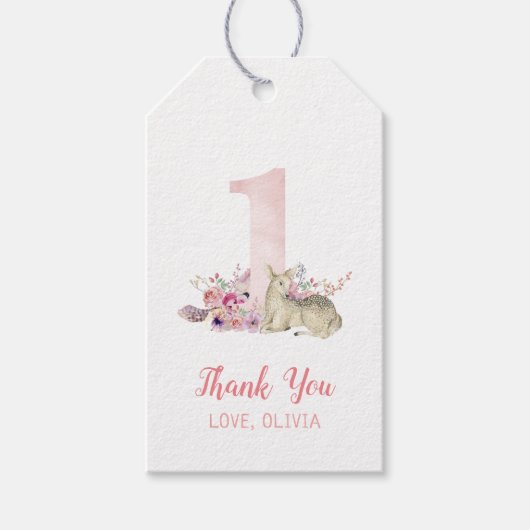 リトルディアファースト誕生日パーティーメッセージカード ギフトタグ (正面)
