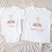 リトルディアファースト誕生日 モノグラムの ベビーボディスーツ