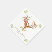 リトルディアペーパーナプキンウッドランド〔雄ジカの〕枝角シャワー スタンダードカクテルナプキン (角)