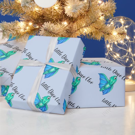 リトルディノオンザウェイベイビーシャワーラッピング紙 ラッピングペーパー (クリスマス)