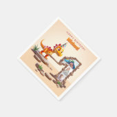 リトルディノドラゴン | 誕生日1回目のフォトビッグナンバー スタンダードカクテルナプキン (角)