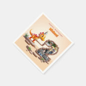 リトルディノドラゴン | 2回目の誕生日フォトビッグナンバー スタンダードカクテルナプキン (角)