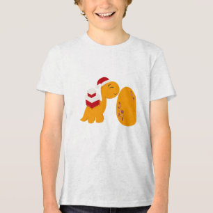 リトルディノ恋人 – かわいい&コンフィ子供へー トライブレンドTシャツ