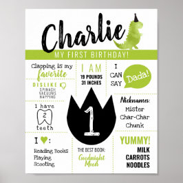 リトルディノ恐竜テーマストンプアンドチョンプグリーン ポスター