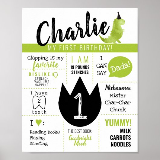 リトルディノ恐竜テーマストンプアンドチョンプグリーン ポスター (正面)