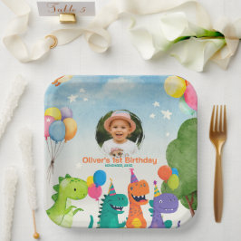 リトルディノ1歳の誕生日ペーパープレート ペーパープレート