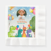 リトルディノ1歳の誕生日 縁ありランチョンナプキン (正面)