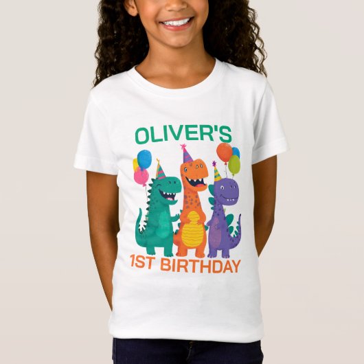 リトルディノ1歳の誕生日 Tシャツ (正面)