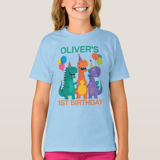 リトルディノ1歳の誕生日 Tシャツ (正面)