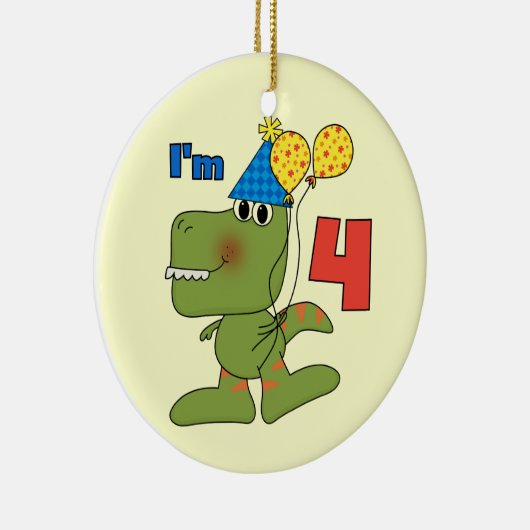 リトルディノ4th誕生日Tシャツとギフト セラミックオーナメント (右)