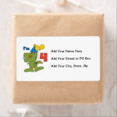 リトルディノ4th誕生日Tシャツとギフト ラベル (インサイチュ)