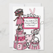 リトルディバガールズメイクオーバースパデイ誕生日招待状 招待状 (正面)