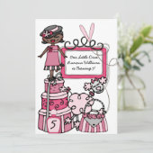 リトルディバガールズメイクオーバースパデイ誕生日招待状 招待状 (スタンド正面)