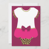 リトルディバベビーシャワー招待状，チーテフェイクー，金ゴールド 招待状 (裏面)