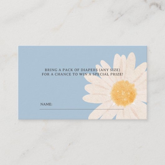 リトルデイジーベビーシャワーおむつラッフルチケット プレイスカード (正面)