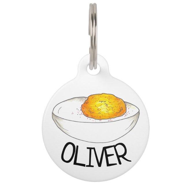 リトルデビルエッグピクニックフードグルメ卵 ペット　ネームタグ (正面)