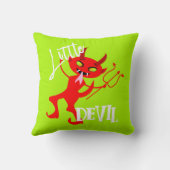 リトルデビルカワイデーモンキャラクターおもしろい文 クッション (裏面)