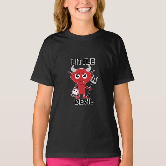 リトルデビル – 女子の基本Tシャツ Tシャツ (正面)