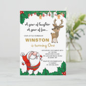 リトルトインデアサンタクリスマスホリデイ誕生日 招待状 (スタンド正面)