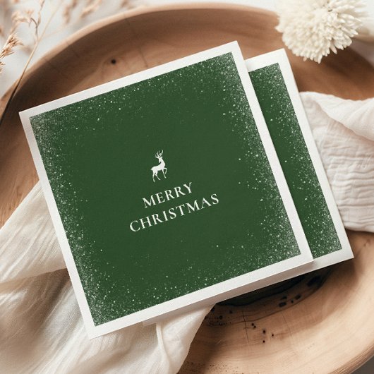 リトルトインデアシンプルーの雪の結晶クリスマスフォレスト スタンダードカクテルナプキン