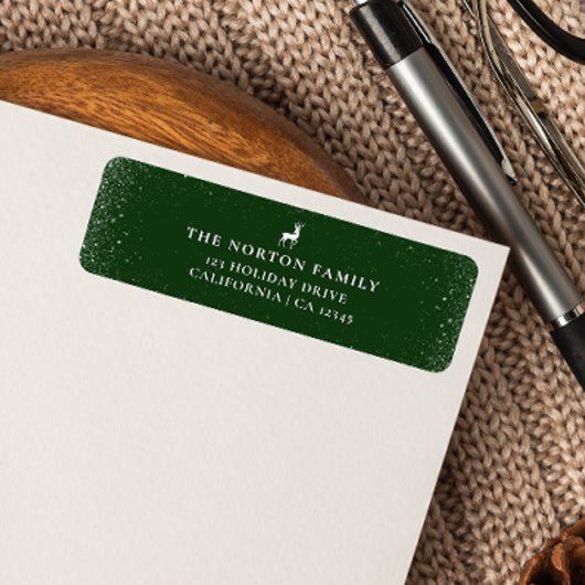 リトルトインデアシンプルーの雪の結晶グリーンクリスマス ラベル