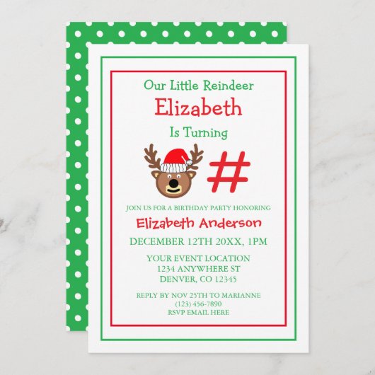 リトルトインデア子供の誕生日 招待状 (正面/裏面)