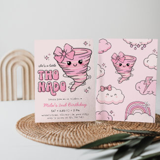 リトルトコンドピンクトルネド2nd誕生日 招待状