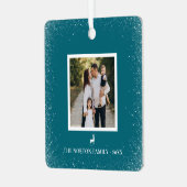 リトルトナイシンプルア雪の結晶カスタム写真 メタルオーナメント (正面左)