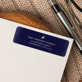 リトルトナイシンプルア雪の結晶ネイビークリスマス ラベル