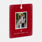 リトルトナイシンプルア雪の結晶フォトレッド メタルオーナメント (正面右)