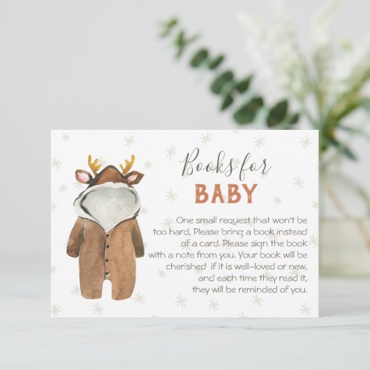 リトルトナカイのクリスマス冬の本ベビー 招待状 (スタンド正面)