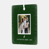 リトルトナカイシンプルの雪の結晶フォトグリーン メタルオーナメント (正面左)