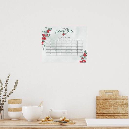 リトルトマ素朴トガール赤ちゃんシャワー推定日 ポスター (キッチン)