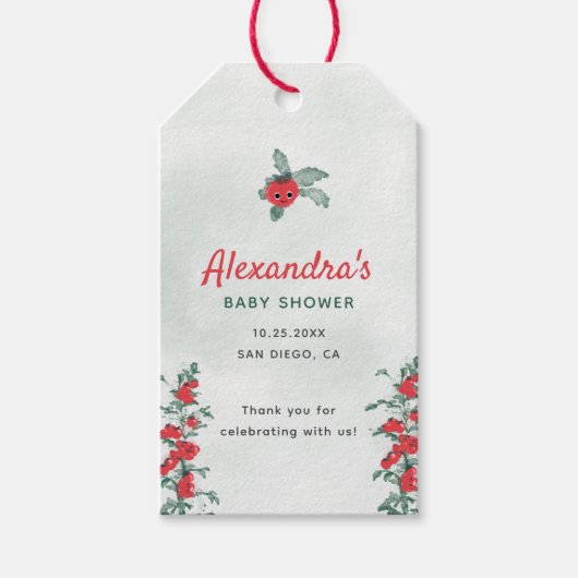 リトルトマ素朴トシックな水の色ベビーシャワー ギフトタグ (正面)