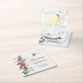 リトルトマ素朴トシックな水の色ベビーシャワー スクエアペーパーコースター (インサイチュ)