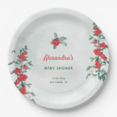 リトルトマ素朴トシックな水の色ベビーシャワー ペーパープレート (正面)