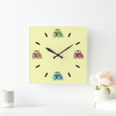 リトルトラクター、レモンアクリルウォールクロック スクエア壁時計 (ホーム)