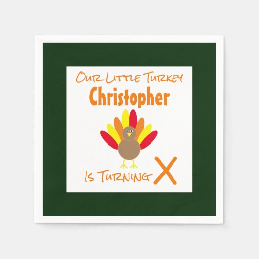 リトルトルコ誕生日 スタンダードカクテルナプキン (正面)