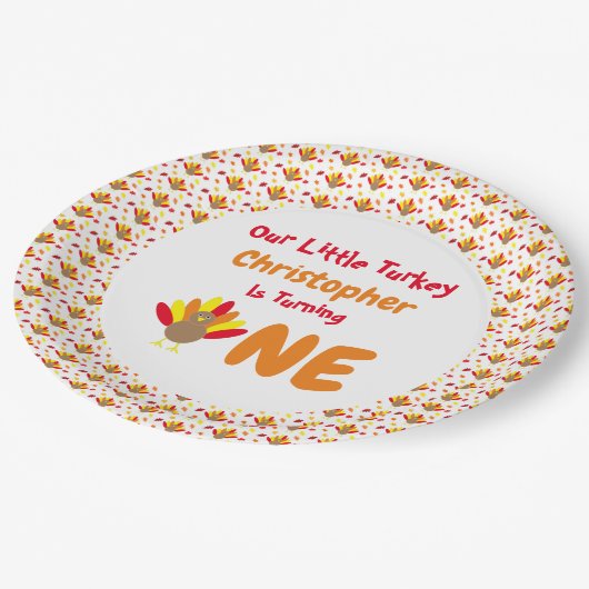 リトルトルコ1歳の誕生日 ペーパープレート (アングル)