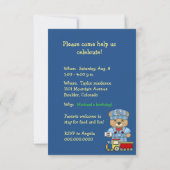 リトルトレインエンジニア テディベアの誕生日パーティー 招待状 (裏面)