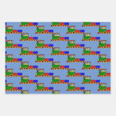 リトルトレインデザインラッピング紙シート ラッピングペーパーシート (正面3)