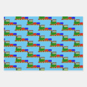 リトルトレインデザインラッピング紙シート ラッピングペーパーシート (正面2)