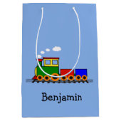 リトルトレインデザイン抱き枕 ミディアムペーパーバッグ (正面)