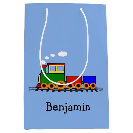 リトルトレインデザイン抱き枕 ミディアムペーパーバッグ (正面)