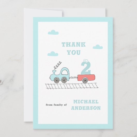 リトルトレインボーイズ誕生日サンキューカード セーブザデート (正面)