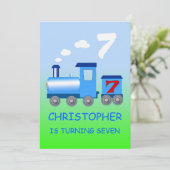 リトルトレイン7th誕生日パーティーの招待 招待状 (スタンド正面)